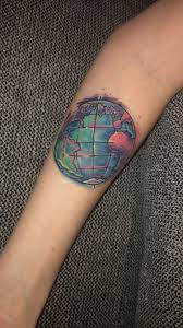 World Tattoo Water Color Tattoo Globe Tattoo Colorful Tattoo Tattoo Ideas Globe Tattoos Tattoo Fantasy Colorful Tattoo