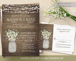 Rustic Wedding Invitations Mason Jar Wedding Invitation Etsy Daisy Wedding Invitations Mason Jar Wedding Invitations Wedding Invitations Diy