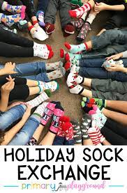 Class Holiday Sock Exchange Primary Playground Christmas Socks Exchange Socks Exchange Holiday Socks