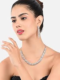Zaveri Pearls Twinkling Leaf Twigs Austrain Diamnond Necklace Setâ For  Women-ZPFK460 : Amazon.ae: Fashion