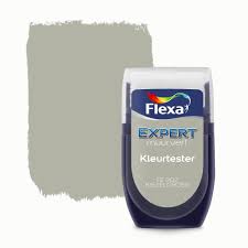 flexa expert kleurtester kiezelgroen muurverf muur taupe verf