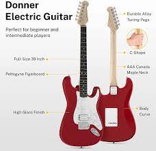 Why should you invest in a donner guitar tuner? Buy Donner Dst 102r 39 Inch Electric Guitar Beginner Kit Solid Body Full Size Red Hss Pick Up For Starter With Amplifier Bag Digital Tuner Capo Strap String Cable Picks Online In Turkey B07p6w712c