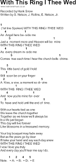Bluegrass Songs With Chords With This Ring I Thee Wed
