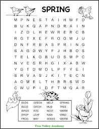 Word search not only entertains, it educates. Spring Word Search 1st Grade Tree Valley Academy