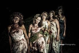 Zombie Bridesmaids Zombie Wedding Horror Wedding Halloween Wedding