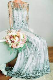 The Rose Garden Blue Wedding Dresses Embellished Wedding Dress Colored Wedding Dresses