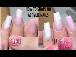Another cute long acrylic nails can be achieved by painting your square coffin nails with a bright orange color. How To Shape Acrylic Nails Shaping Tapered Square Youtube
