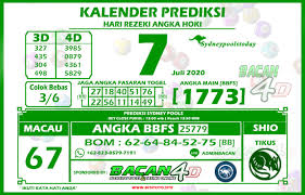Kalender Prediksi Togel Sydney 7 Juli 2020 Bacan4d Kalender Buku Gambar Buku