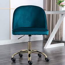 amazon com modern swivel desk chair accent velvet office chair adjustable armless chair study chair with 3 office chair velvet office chair swivel chair desk