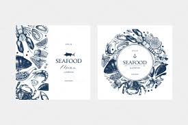 Vintage Seafood Sketch Collection Graphic Design Branding Creative Packaging Design Food Poster Design
