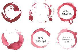 Vector Set Of Red Wine Stains Manchas De Pinturas Vino Tinto Vinos