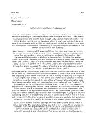 Doc Lady Lazarus Poetry Analysis Essay Jaden Wonderland Academia Edu