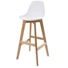 Chaise De Bar Style Scandinave Blanche Et Chene Ice Chaise Bar Chaise De Bar Scandinave Tabouret De Bar