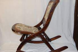 Vintage Wood Folding Rocking Chair Floral Needlepoint Sewing Nursing Rocker Folding Rocking Chair Wood Chair Rocking Chair
