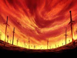 Afbeeldingsresultaat Voor Anime Battle Fields Red Sky Hd Wallpaper Fantasy Art