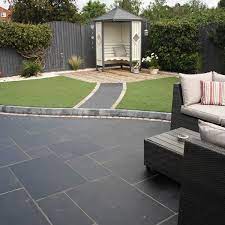 Building quality garden patios in the north east. Natural Paving Limestone Classicstone Carbon Black Kadapha Paving Slabs Limestone Patio Patio Slabs Patio Garden Design