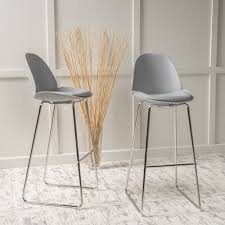 Noble House Yorshire Grey Bar Stool Chair Set Of 2 Walmart Com Grey Bar Stools Bar Stools Bar Stool Chairs