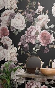 From delicate blossoms to roses, we have whatever you fancy. Purple Pink Dark Floral Wallpaper Mural Hovia Black Floral Wallpaper Floral Wallpaper Mural Wallpaper