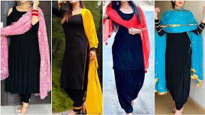 Online women ethnic wear shooping store with exclusive and latest trending sarees, salwar suits, lehenga cholis and much more. New 2020 Black Suit Colour Combination Ideas Black Suit With Contrast Dupatta Punjabi Black Suit Youtube