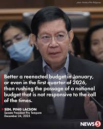 BRIEFLY REENACTED BUDGET BETTER THAN CORRUPTION-PRONE ONE — LACSON Muling  iginiit ni Senate President Pro Tempore Ping Lacson na mas mainam na  magkaroon ng panandaliang redacted 2025 budget kaysa madaliin ang pagpasa