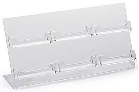 We offer acrylic business card holders that are available in clear or black acrylic finishes. Clear Acrylic Business Card Holder 6 Pocket Countertop Display