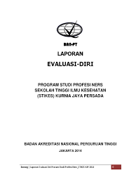 Laporan hasil pemahaman visi misi. Borang Evaluasi Diri Profesi Ners 2014