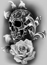 Black And White Skull And Rose Tattoos This Is Great For A Beautiful Tattoo Of The Day Of The Dead Don T You Think This Is Great For A In 2020 Skull Rose Tattoos Skulls Drawing Skull Tattoo Design