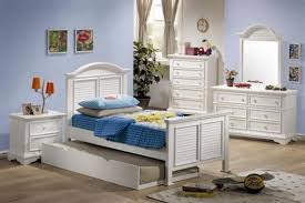 Costzon twin bunk bed, solid hardwood twin over twin bed for kids with ladder and safety rail, children wooden bunk beds for bedroom, dorm, flat w/slats, bedroom furniture (white) 4.1 out of 5 stars. 4 Piece Louvered Shutter Design Collection Bedroom Furniture Set In Matte White Finish By Coaster 400121