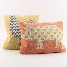 Sofa pillows accent pillows white pillows throw pillow sets decorative throw pillows pillow fight bohemian pillows bedding shop the fresh. Lot Art Whimsical Hooked Farm Animal Accent Pillows By Garnet Hill