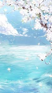 Fresh Flowers Blue Sky Poster Background Scenery Wallpaper Anime Scenery Sky Anime