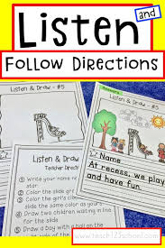 Listening Activities For Kindergarten 1st And 2nd Graders Practice Li Activities For 1st Graders Kindergarten Activities Listening And Following Directions