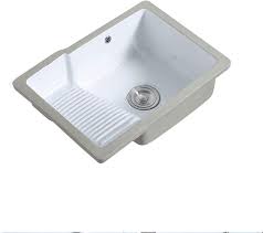 We love to see our ceramic sink always be shiny and no scratches. Amazon Com Bathroom Ceramic Sink With Washboard Function Rectangular Recessed Sink Is Easy To Install And Clean Household Wash Basin With Accessories White Tools Home Improvement