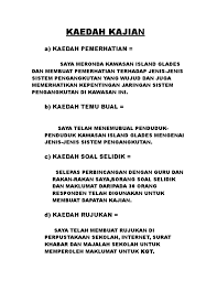 Dimana anda menjumpai masalah? 31 tinjauan kaedah kajian lepas kajian berbentuk kualitatif dan kuantitatif dengan perbezaan rekabentuk seperti eksperimen, kuasi. Kaedah Kajian