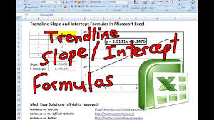 trendline slope and intercept formulas in microsoft excel