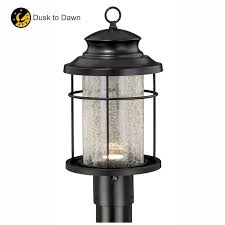 Vaxcel Lighting T0165 Melbourne Led 8 Inch 1 Outdoor Post Light In Oil Rubbed Bronze With Clear Crackle Glass