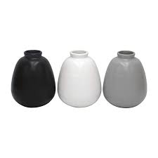 Amazon Com Ravenna Home Mid Century Stoneware Vases Set Of 3 4 8 H 3 Colors Home Kitchen Stoneware Vase Vase Vase Set