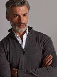 Half zip Bobby jumper in anthracite merino