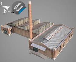 Old Factory 3d Model Old Factory 3d Model Model Train Layouts