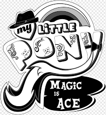 Gambar mewarnai my little pony tentu adik adik semua sudah banyak yang tahu dengan my little pony tokoh kartun yang satu ini memang sangat terkenal sekali. Pony Derpy Hooves Logo Pinkie Pie Black And White My Little Pony Text Logo Monochrome Png Pngwing