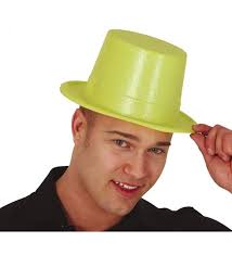 Himarry Floresan Sarı Renk Simli Uzun Fötr Melon Şapka 12 cm