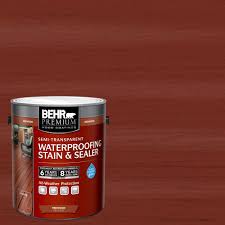 Behr Premium 1 Gal St 330 Redwood Semi Transparent Waterproofing Exterior Wood Stain And Sealer 533001 The Home Depot Exterior Wood Stain Staining Deck Redwood Deck Stain