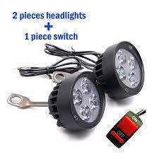 2pcs led motorcycle headlight motorbike mirror mount driving headlamp spotlight assist head spot f led motorcycle headlight motorcycle headlight mirror mounted