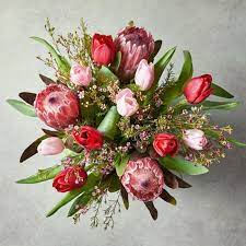 Valentine S Day Tulip Protea Bouquet Waitrose Florist Valentines Red Roses Protea Bouquet Luxury Flowers