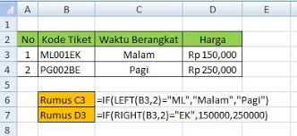 Fungsi Logika If Dengan Fungsi Left Dan Right