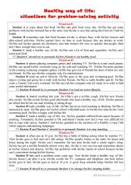 Check spelling or type a new query. Healthy Way Of Life Problem Solving Situations English Esl Worksheets For Distance Learning And Physical Classrooms
