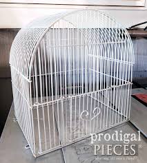 Bird cage extra large exceptional over 5 tall wood branch perch made from wrought iron this bird cage sports a gorgeous design and comes with a a reception counter top decorating idea: Upcycled Bird Cage For Farmhouse Decor Prodigal Pieces