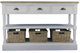 Rattan console table with drawers. Casa Padrino Country Style Console Table With Shelf And Rattan Baskets Antique White Natural Colors 122 X 36 X H 80 Cm Handmade Console In Country Style