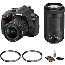 nikon d3400 with 18 55mm and 70 300mm lenses basic kit