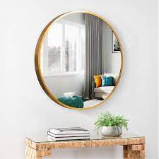 A circle wall mirror arrangement looks cool. Amazon Com Round Mirrors Wall Decor Circle Mirror Bathroom Wall Mounted Make Up Mirror Bedroom Living Room Dining Room Entry Furniture Decor