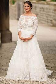 Off The Shoulder 3 4 Sleeve Lace Illusion Plus Size Wedding Dress Long Sleeve Wedding Dress Lace Wedding Dresses Nz Beach Wedding Guest Dress